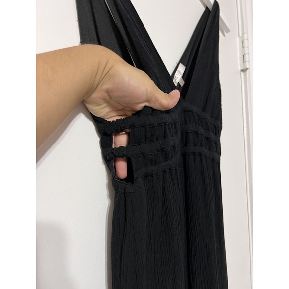 WAYF Black Plunging V-Neck Sleeveless Cut Out Gown Maxi Dress Size XS - Picture 7 of 9